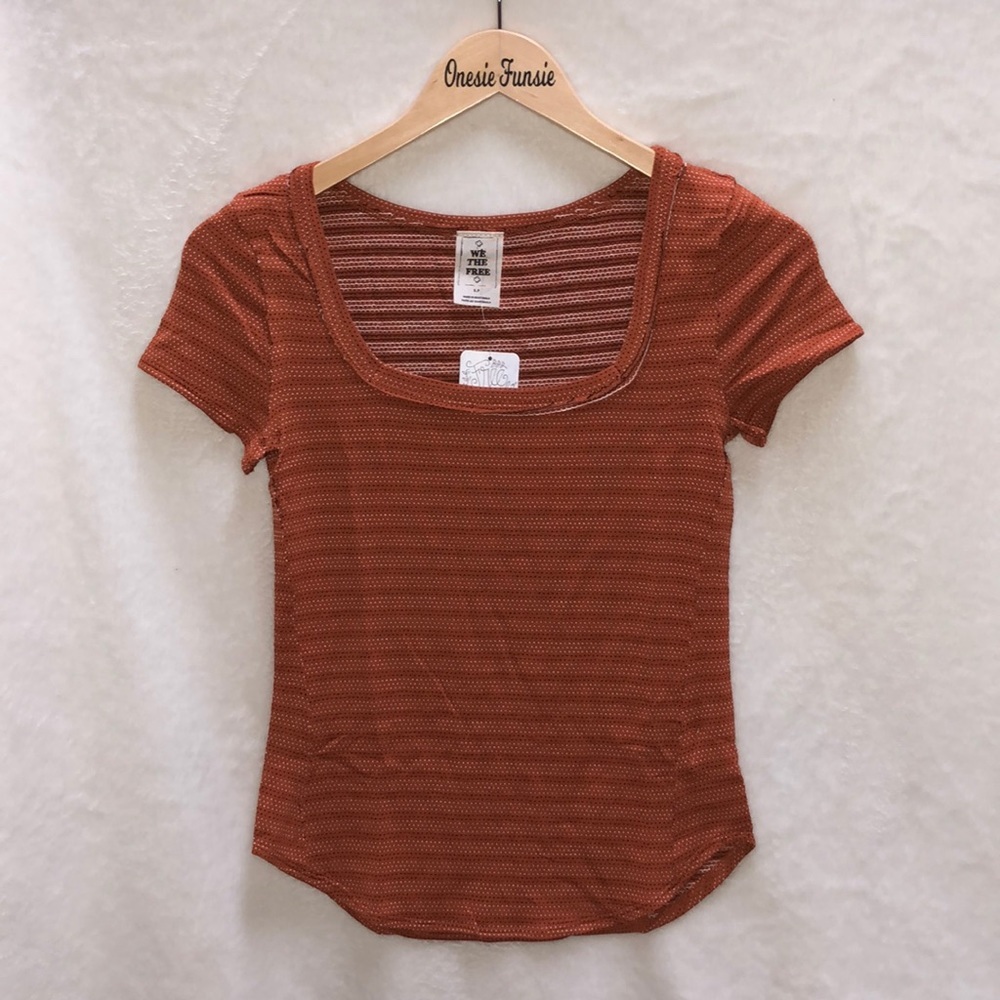 Free People We The Free Burnt Orange Top, S NWT